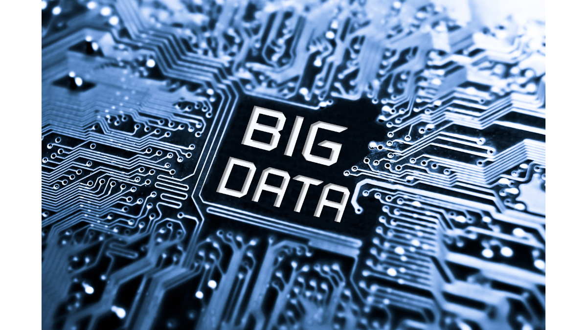 A close-up digital illustration of a blue electronic circuit board featuring a central chip labeled 'BIG DATA', representing the technological foundation for the article 'Beyond Data is the New Oil: AI-Driven Strategies for High-Quality Event Data