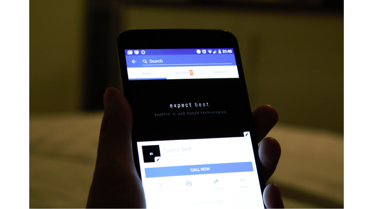 Mobile device displaying the Facebook interface, symbolizing Facebook advertising, ad campaign optimization, and digital marketing analytics.