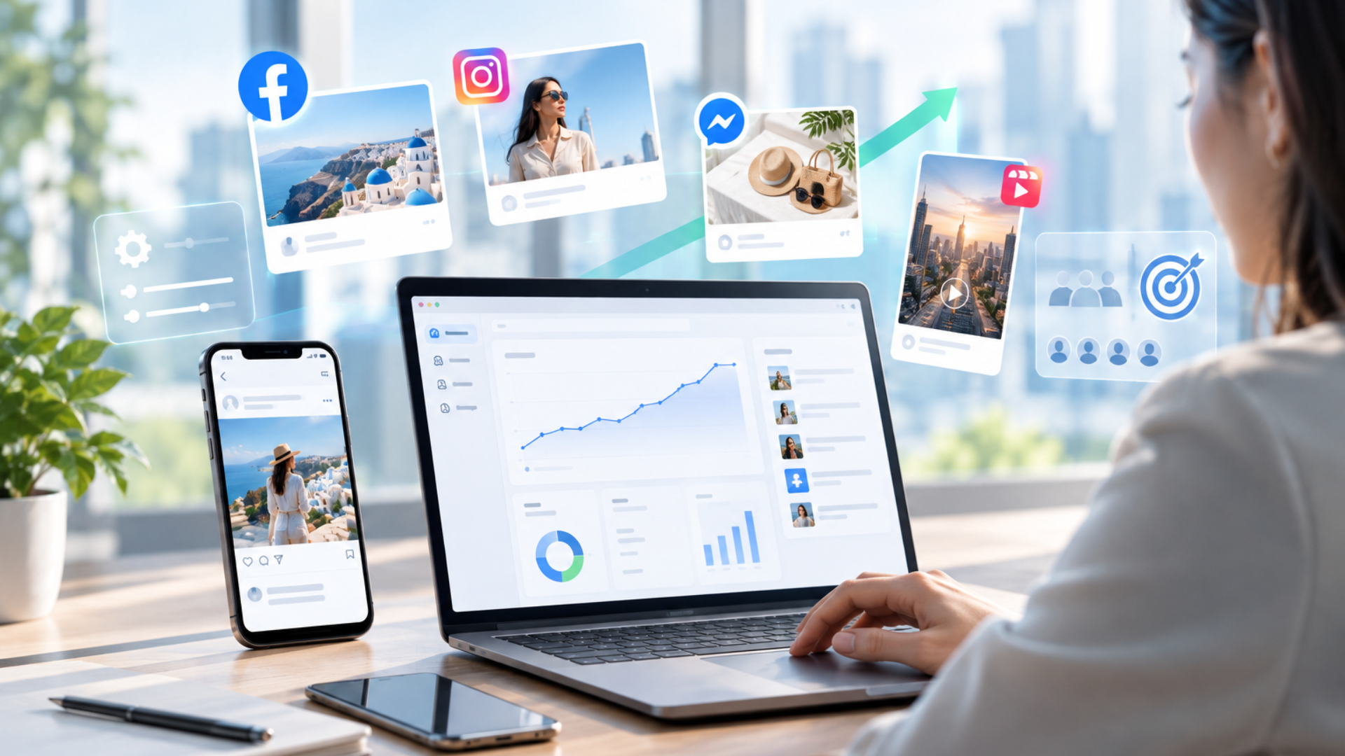 Facebook Meta's Advantage+ Campaigns supporting automated social media marketing across Facebook and Instagram to drive business growth