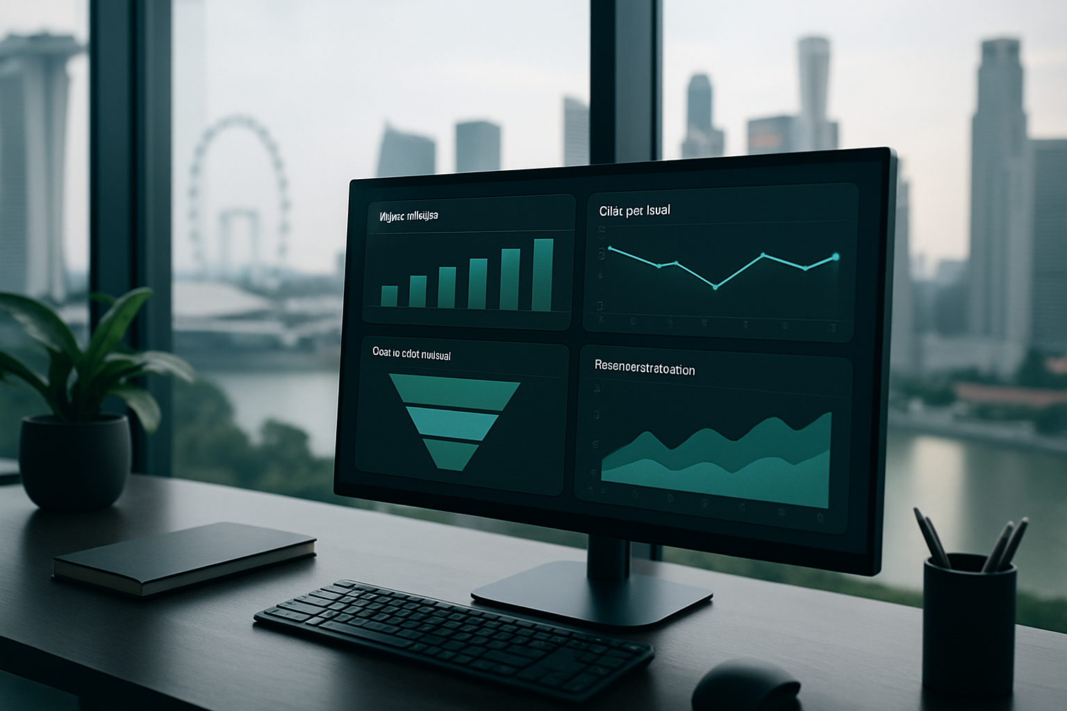 B2B marketing analytics dashboard showing pipeline, cost per lead and revenue attribution