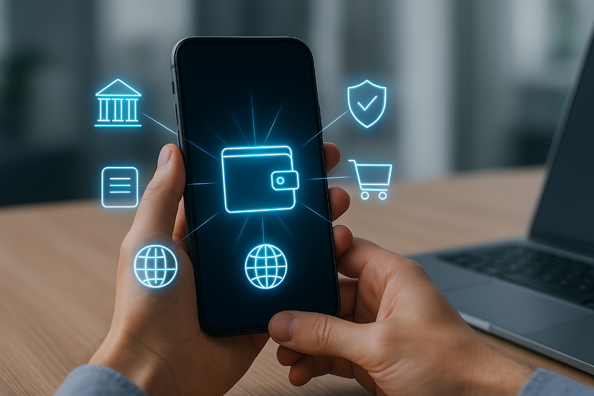Mobile banking security icons displayed on a smartphone screen, highlighting data privacy as one of the Key Consumer Trends 2025