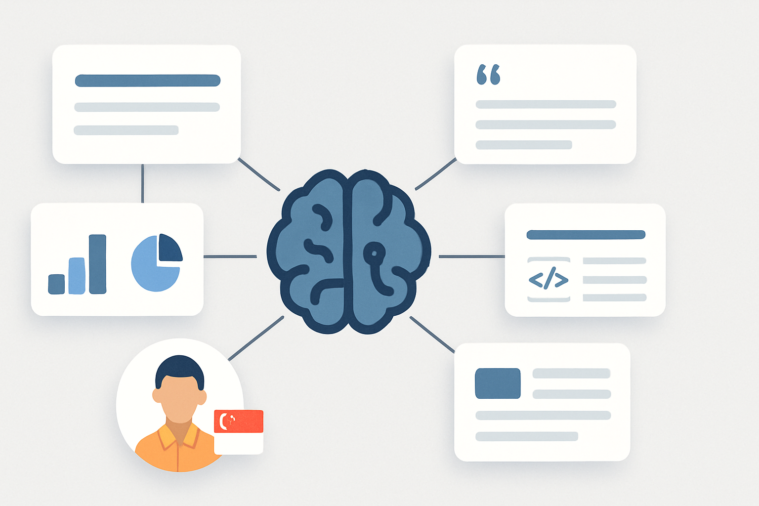 Diagram of content signals feeding into an AI engine's citation decision
