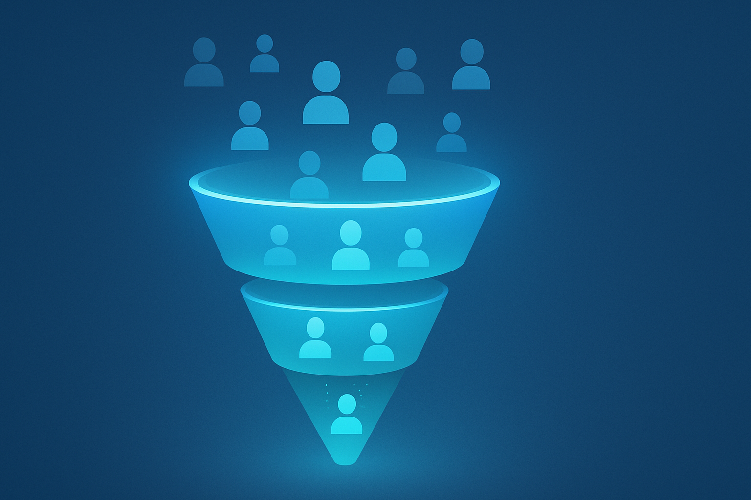 Facebook advertising full-funnel diagram from awareness to conversion