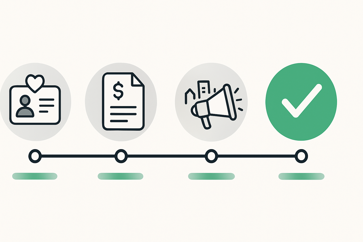 Four-step timeline for applying to Google Ad Grants in Singapore