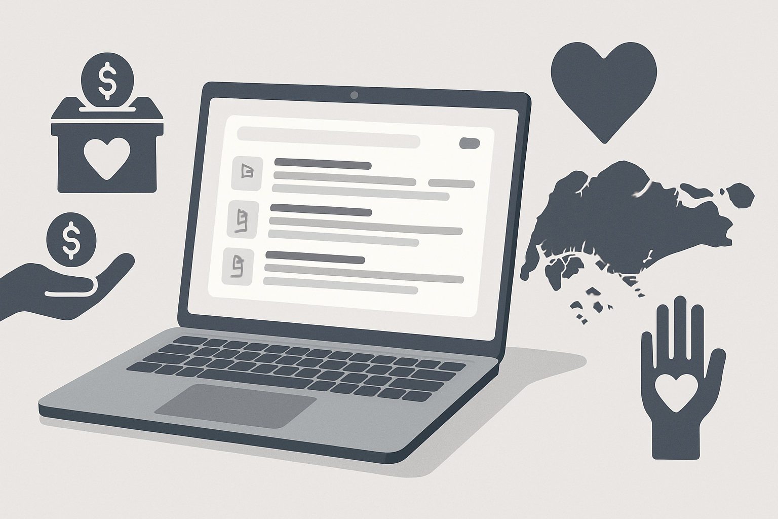 Illustration of a Google Ad Grants search campaign for a Singapore nonprofit