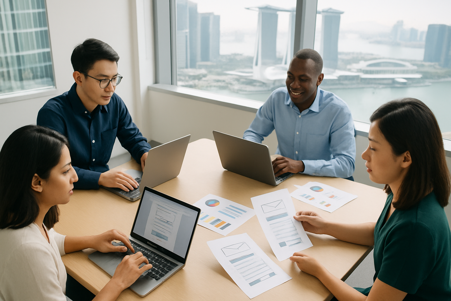 Singapore marketing team planning an email campaign strategy