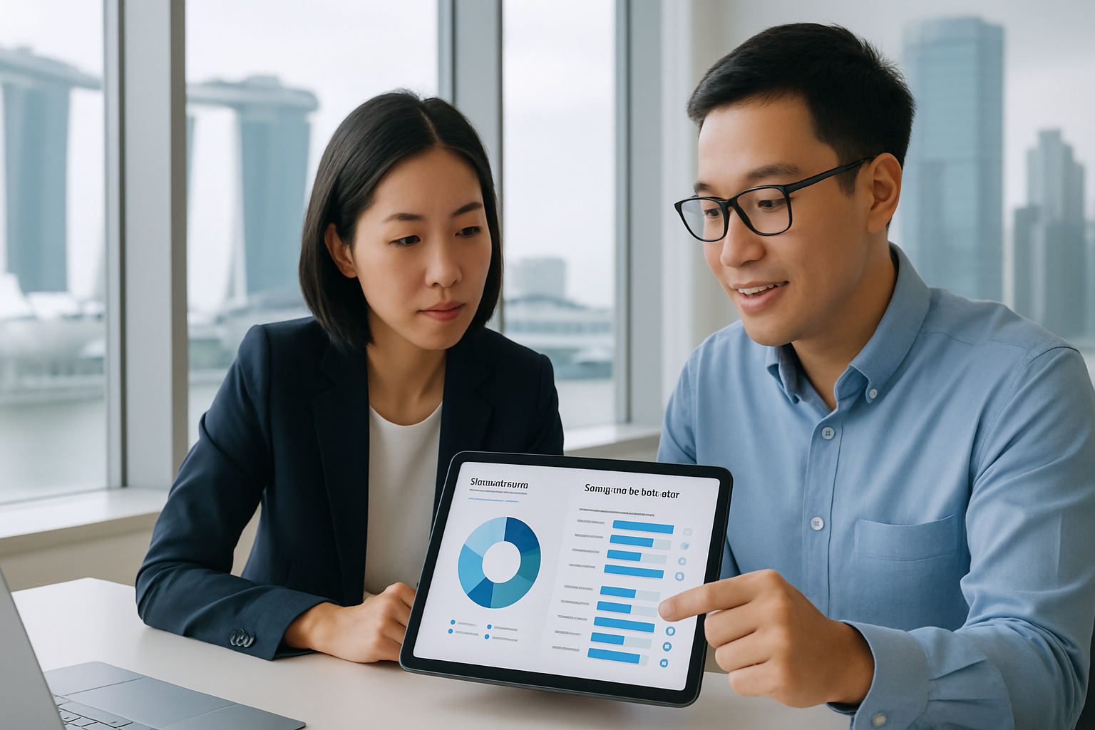 Team comparing event management system costs and features in a Singapore office