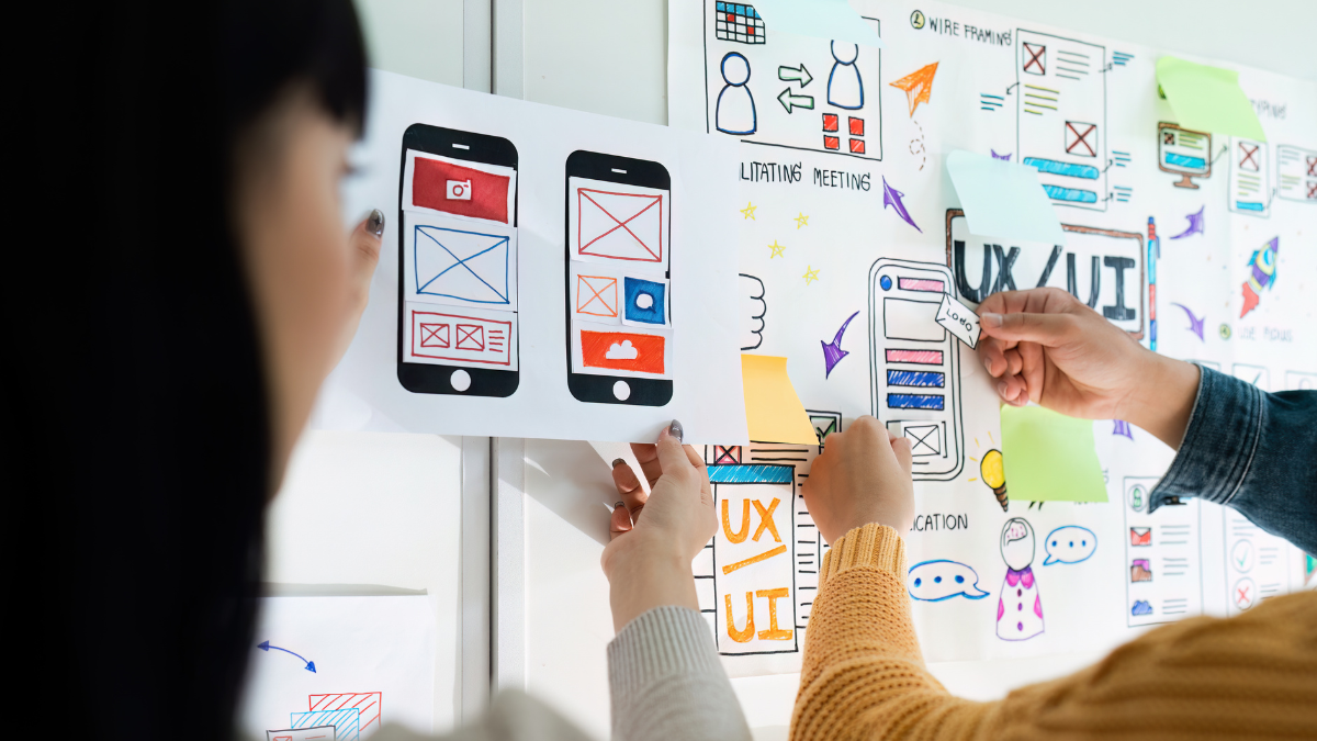 team of UI UX web designer are working together to develop mobile responsive websites with UI UX front end designer previews